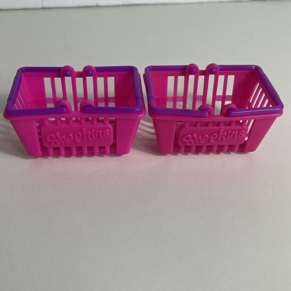 Shopkins 2 Pink Shopping Baskets Plastic Toys Moose Enterprise